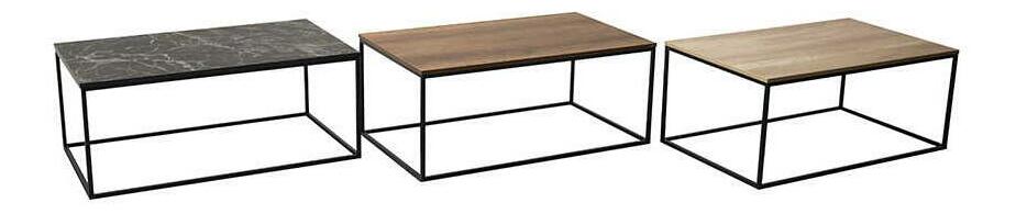 Masă de cafea Shepolendo 3 (marmură negru + negru)