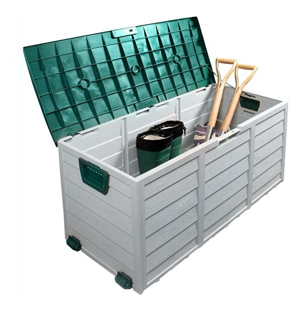 Záhradný úložný box Korta (sivá + zelená)