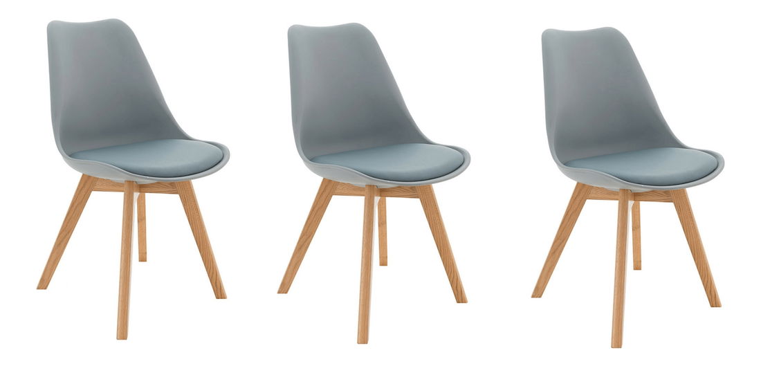 Set 3 buc. scaune sufragerie Bralla 2 (Gri) *vânzare