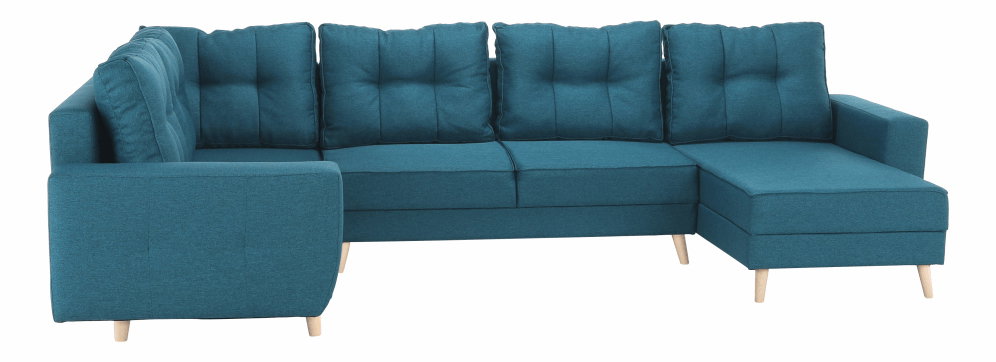 Sedacia súprava v tvare U Vellin (tyrkysová) (L)