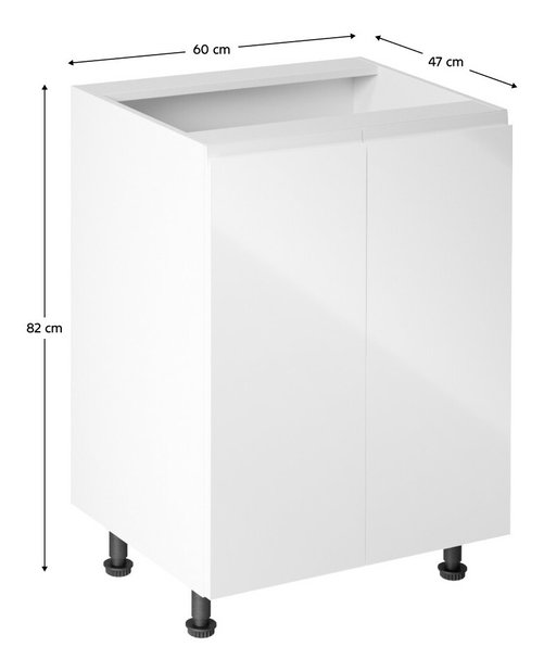 Donji kuhinjski ormarić D602F Aurellia (bijela + bijeli sjaj)