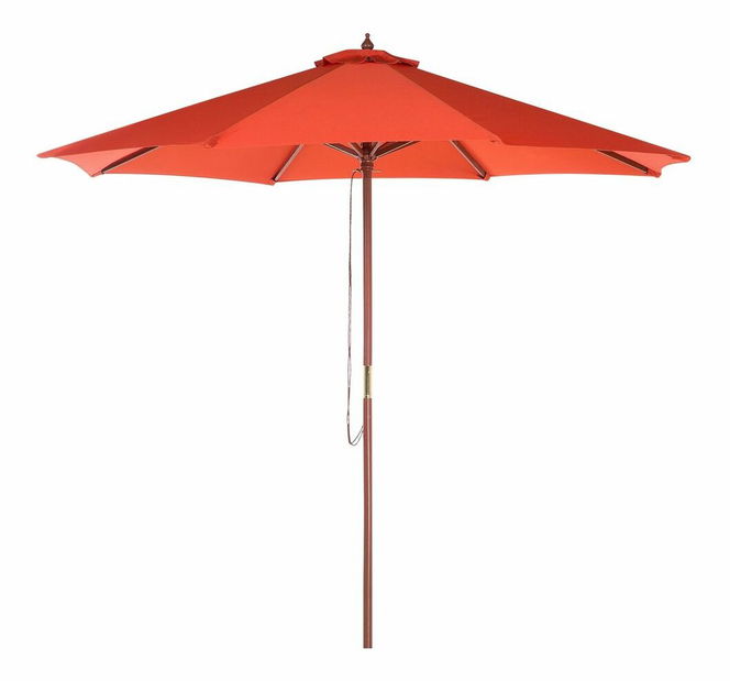 Záhradný slnečník 270 cm TRATORIA II (drevo) (svetločervená)