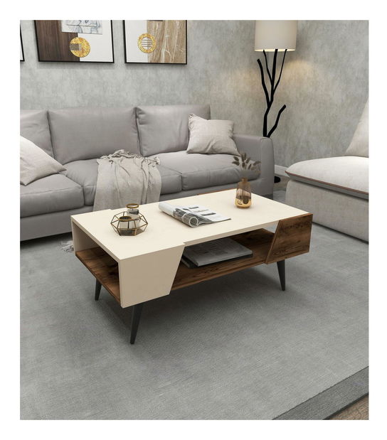 Măsuță cafea Mevala 1 (Bej deschis + nuc) *resigilat