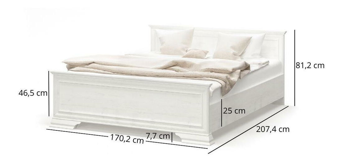 Bračni krevet 160 cm Incantatos (bor andersen) (s podnicom)