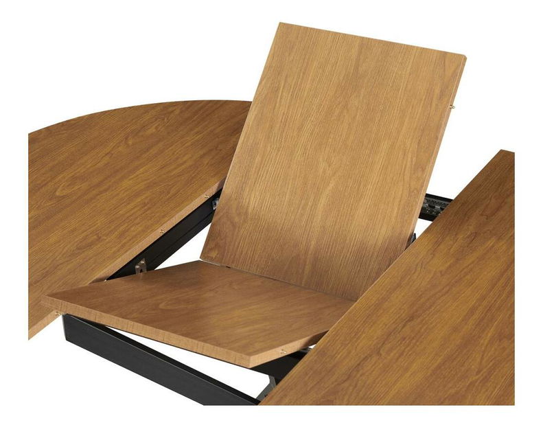 Masă de sufragerie extensibilă Amero (stejar deschis + negru) (pentru 4-6 persoane)