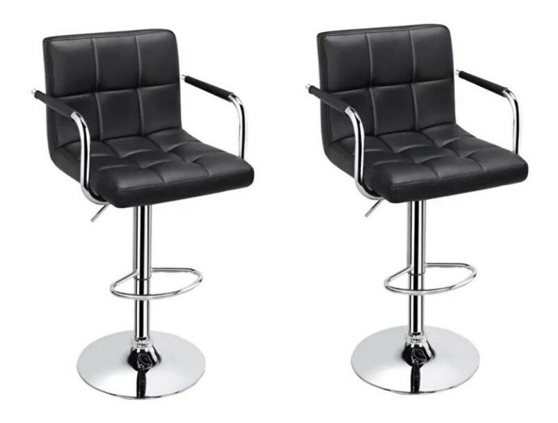 Set 2 ks. barových stoličiek Leona (čierna + chróm) *výpredaj