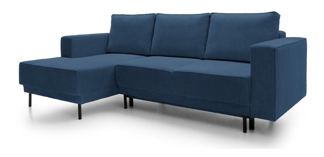 Rohová sedacia súprava Rodriguez mini (L) (námornícka modrá + čierna)