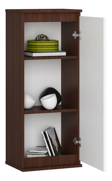 Závesná skrinka Wren II (wenge + biela)