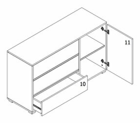 Comodă Verania V5 (Negru + nuc)