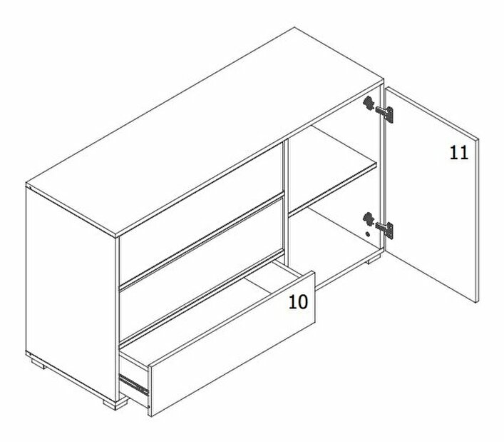 Komoda Verania V5 (crna + orah)