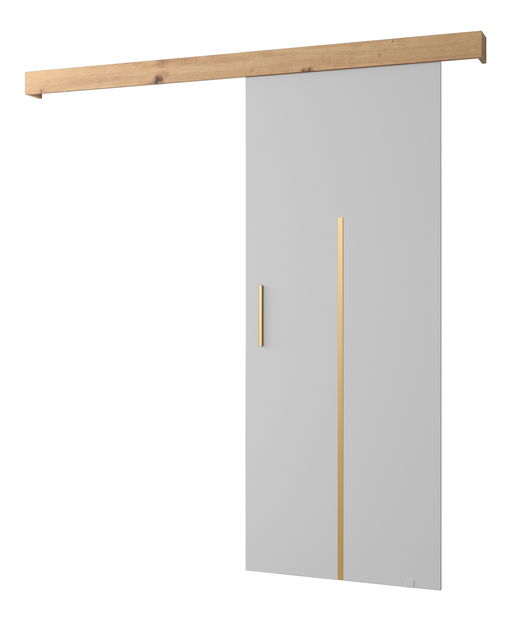 Posuvné dvere 90 cm Sharlene X (biela matná + dub artisan + zlatá)