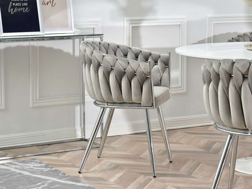 Jedálenská stolička Radio (sivá + strieborná)