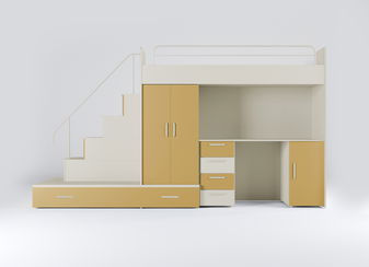 Gyerekágy Ruby V (kasmír + sárga) (ágyrácsokkal)