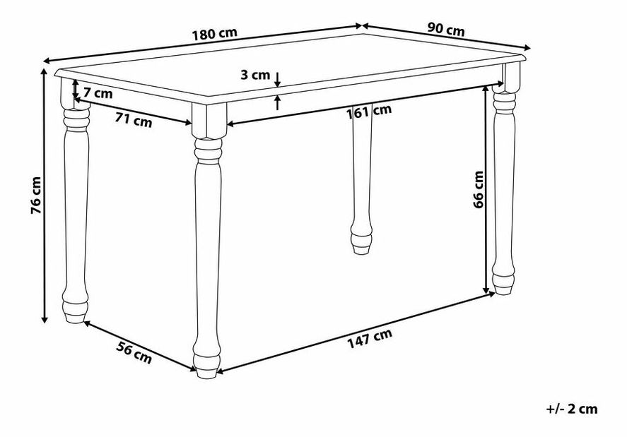 Masă de sufragerie Celin (pentru 8 persoane) (alb)