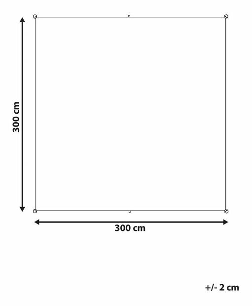 Tieniaca plachta 300x300 cm Larae (sivá)
