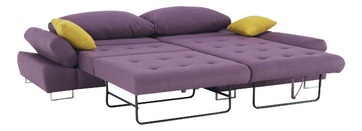 Rohová sedačka Grena (fialová + horčicová) (L)