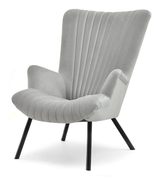 Dizajnové kreslo Lanzaris (sivá + zlatá)