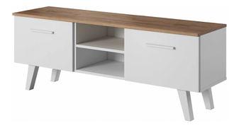 Masă TV/Dulap Neal (alb mat + craft tobaco)