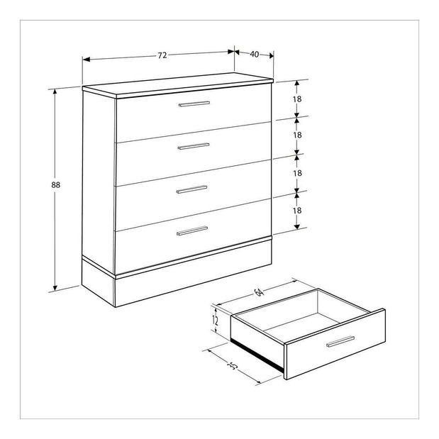 Comodă Seraphina 1 (stejar + alb) 