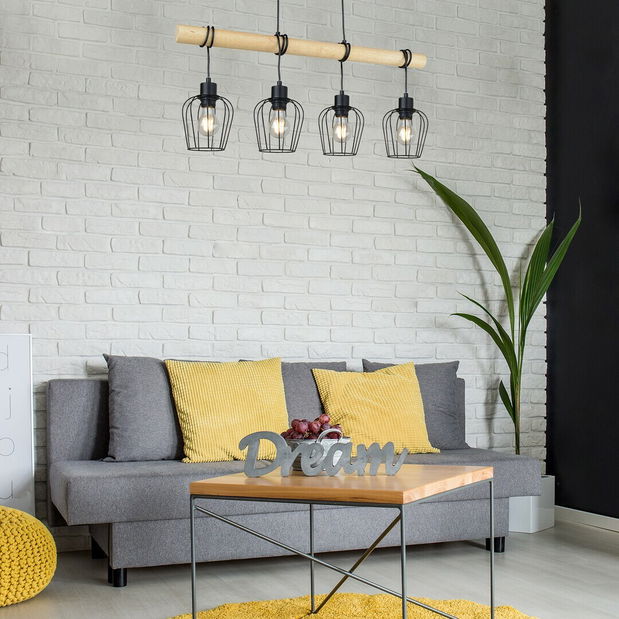 Viseća svjetiljka Hadia 5247 (prirodna + crna mat)