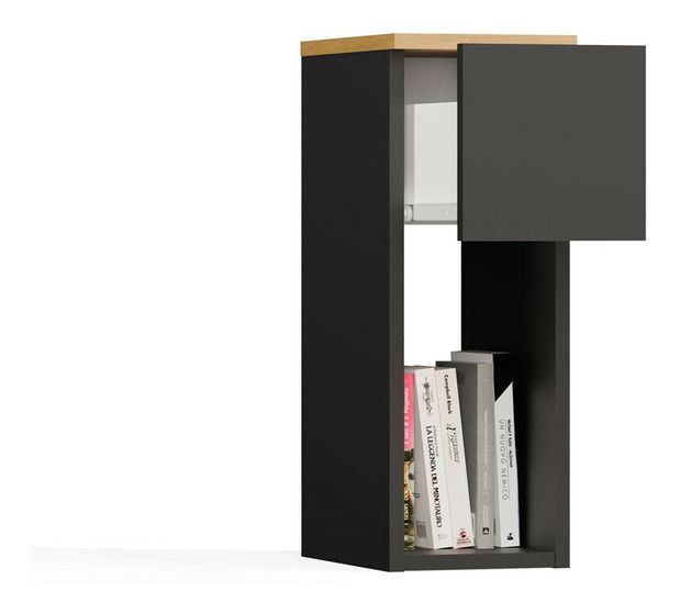 Nočný stolík Gustaban 1 (antracit + dub artisan)