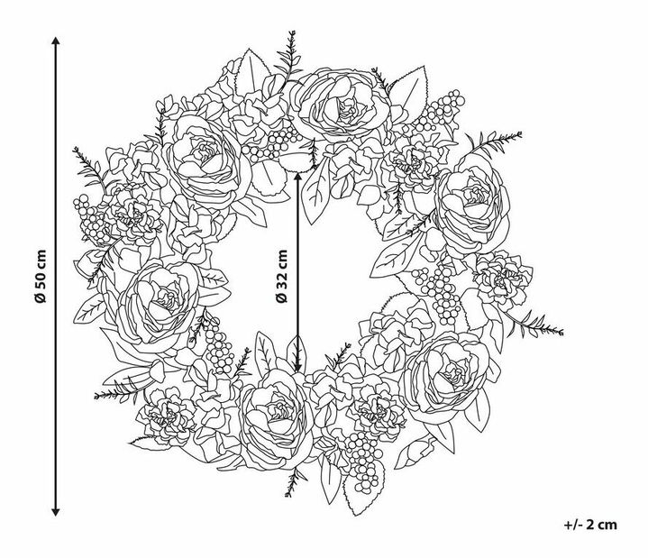 Coroniță de ușă ø 50 cm Agiu (roșu)