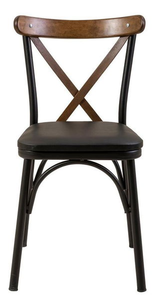 Set mobilier sufragerie Duvasa 6 (Nuc + negru) (pentru 2 persoane)