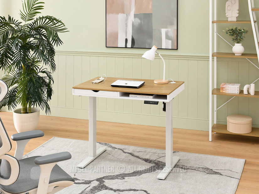 PC asztal Osto 100 (fehér tölgy + fehér)