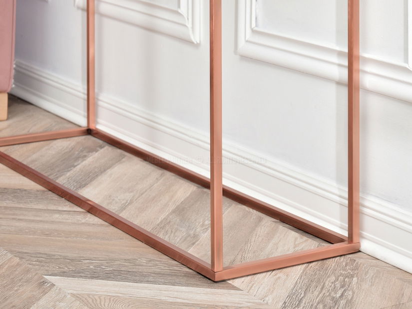 Konzolový stolík Bella Kons (biely mramor + medená)