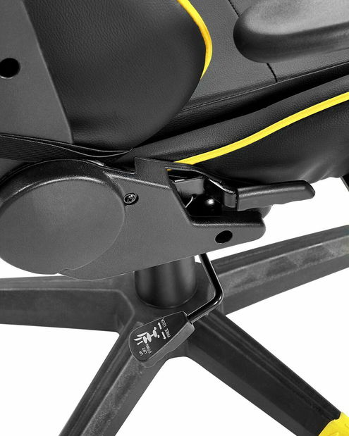 Irodai szék VITTORE (szintetikus bőr) (fekete + sárga)