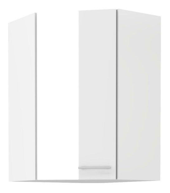 Dulap superior de bucătărie, de colț Lavera 60x60 GN-90 1F (45°) (Cadru: alb + front: alb lucios)