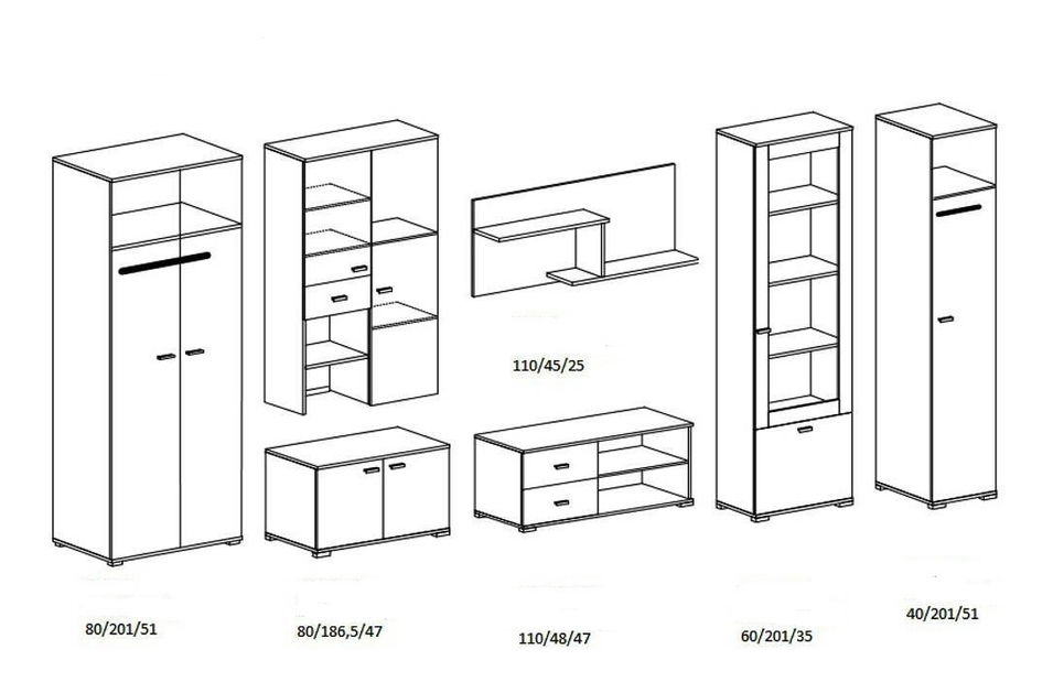 Obývacia stena Arves (jaseň + dub canterbury)
