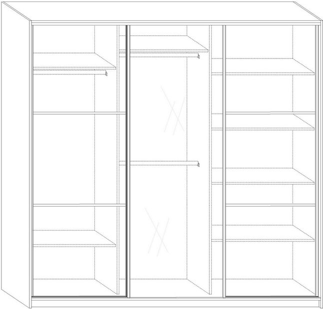 Dulap de haine Retford 220 D (cu oglindă)