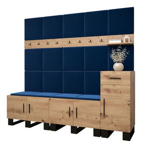 Set mobilier pentru hol Amanda 8 (Stejar artisan + Albastru)