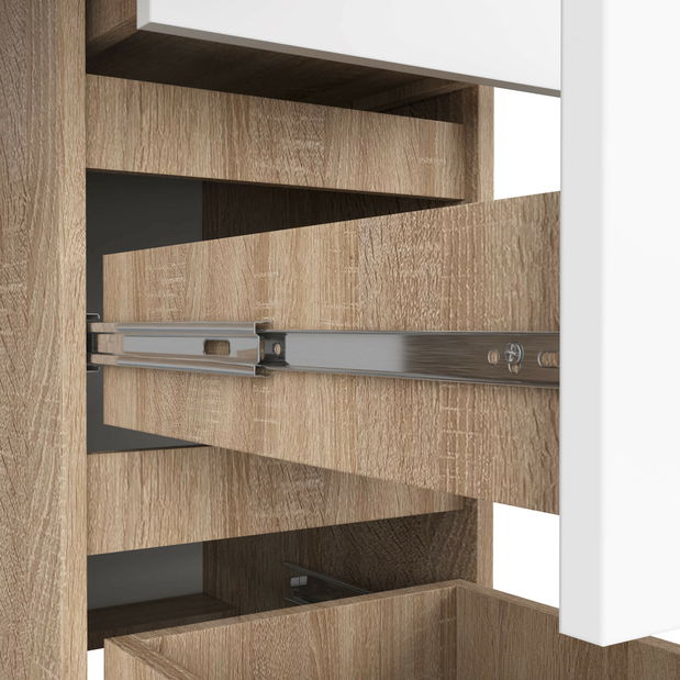 Masă PC Alineadas (stejar sonoma + alb)