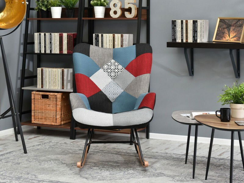 Fotel Sibyla (patchwork + fekete)