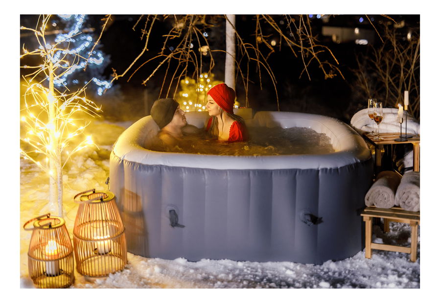 Nafukovacia vírivka (pre 2-4 osoby) Kantino (sivá + biela)