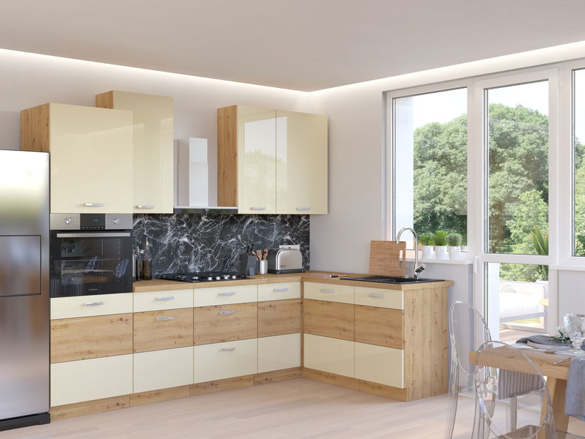 Konyha Arryn 260 cm (artisan tölgy + krém)