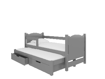 Rozkladacia detská posteľ 180x75 cm Chloe (s roštom a matracom) (sivá)