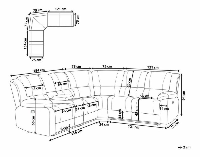 Rohová sedacia súprava Reginald (béžová) (P)