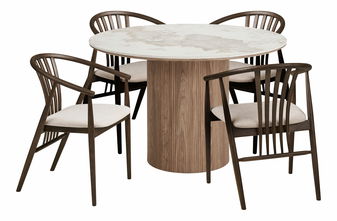 Set de masă Aiatina (alb + maro închis)
