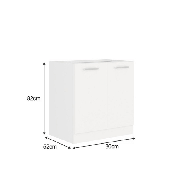 Dulap inferior Strolis 80 D 2F BB (alb)