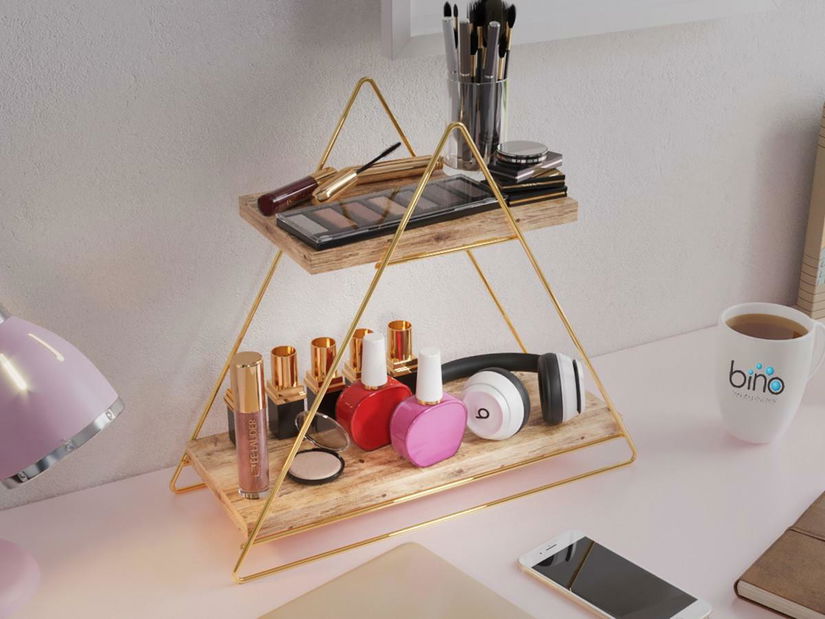 Polica Vitupi 1 (zlatna + smeđa)