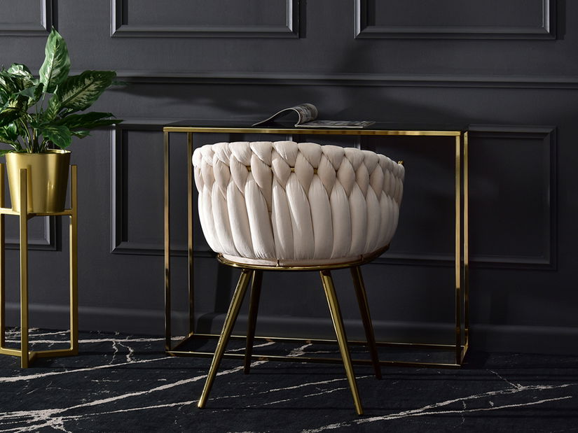 Jedálenská stolička Radio (béžová + zlatá)