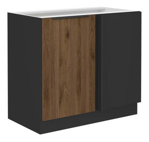 Dolná kuchynská skrinka Manana 105 ND 1F BB (korpus: čierna matná + front: orech okapi)