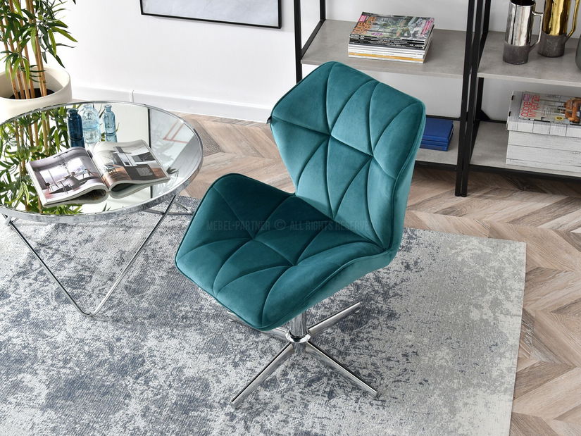Kreslo Velma S (tyrkysová + chrómová)