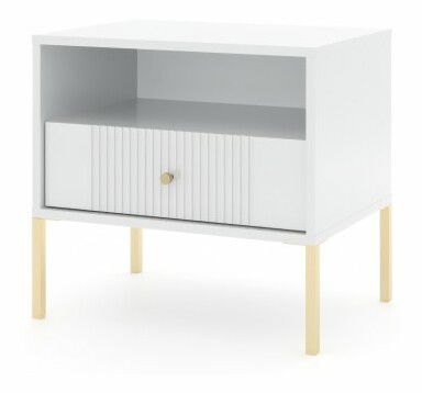 Nočný stolík Isae 5W (biela + zlatá)