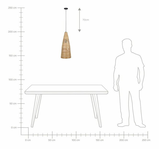 Závesné svietidlo Shafar (svetlé drevo) 