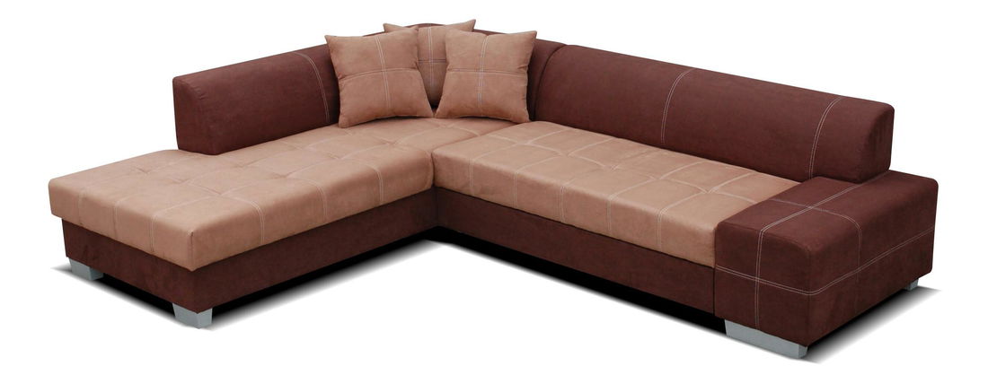 Rohová sedačka Cosma (hnedá + svetlohnedá) (L)