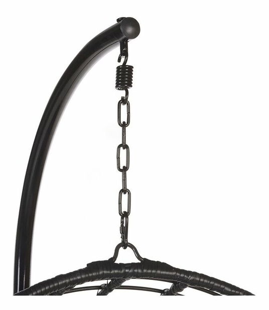 Fotoliu suspendat cu cadru APIO (poliratan) (negru)